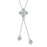 Collier trefle 4 feuilles argent et moissanite 1.4 carat ERINE - argent 925